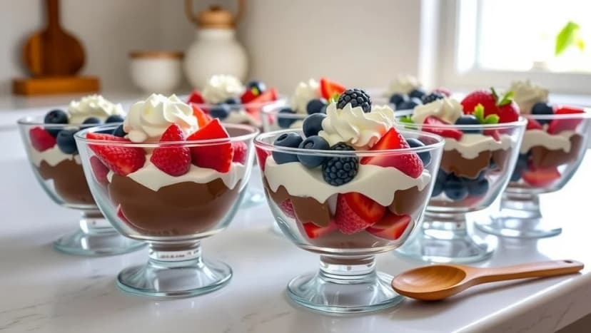 Dessert i glas förbereda dagen innan