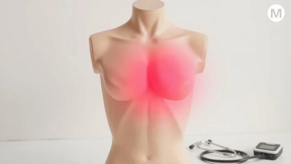 Huggande smärta i bröstet på vänster sida