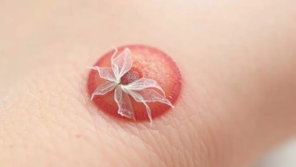 Så här ser det ut när en vårta lossnar